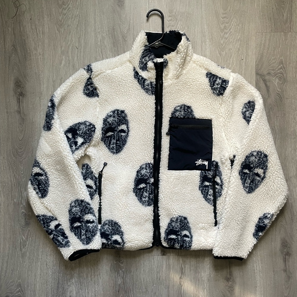 Stussy Off-White Sherpa Mask Jacquard Jacket